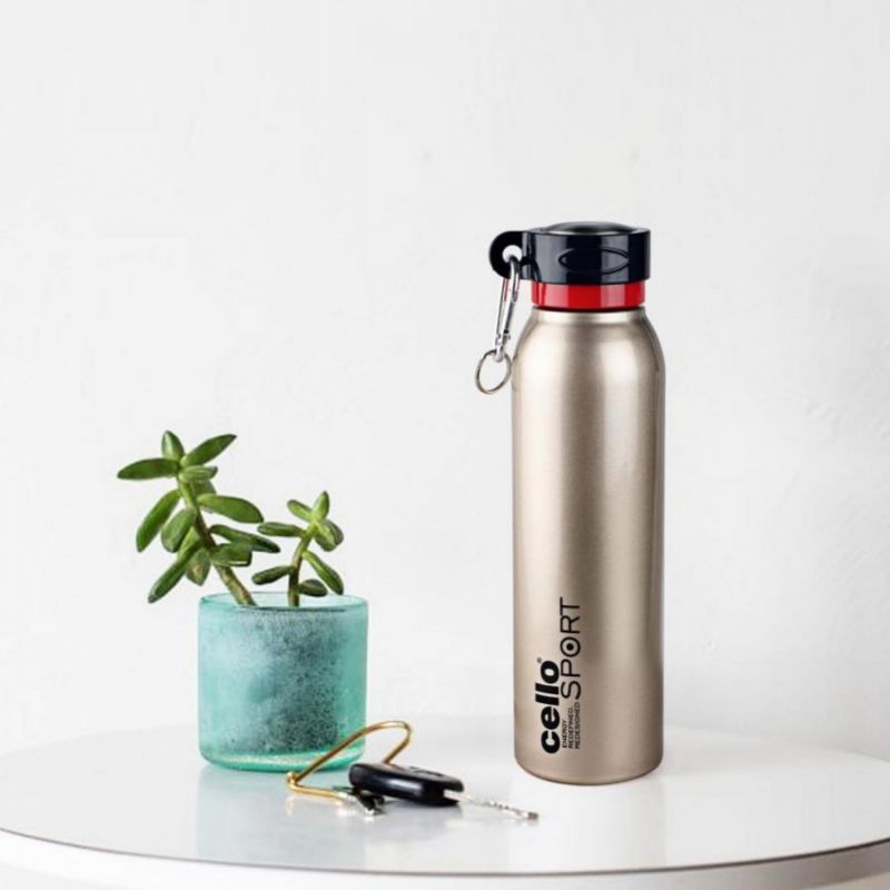 Cello Beatle Blue Stainless Steel Double Walled Bottle, 550 ml - Premium Stainless Steel from Cello - Just Rs. 999! Shop now at Cherakulam Vessels & Crockery