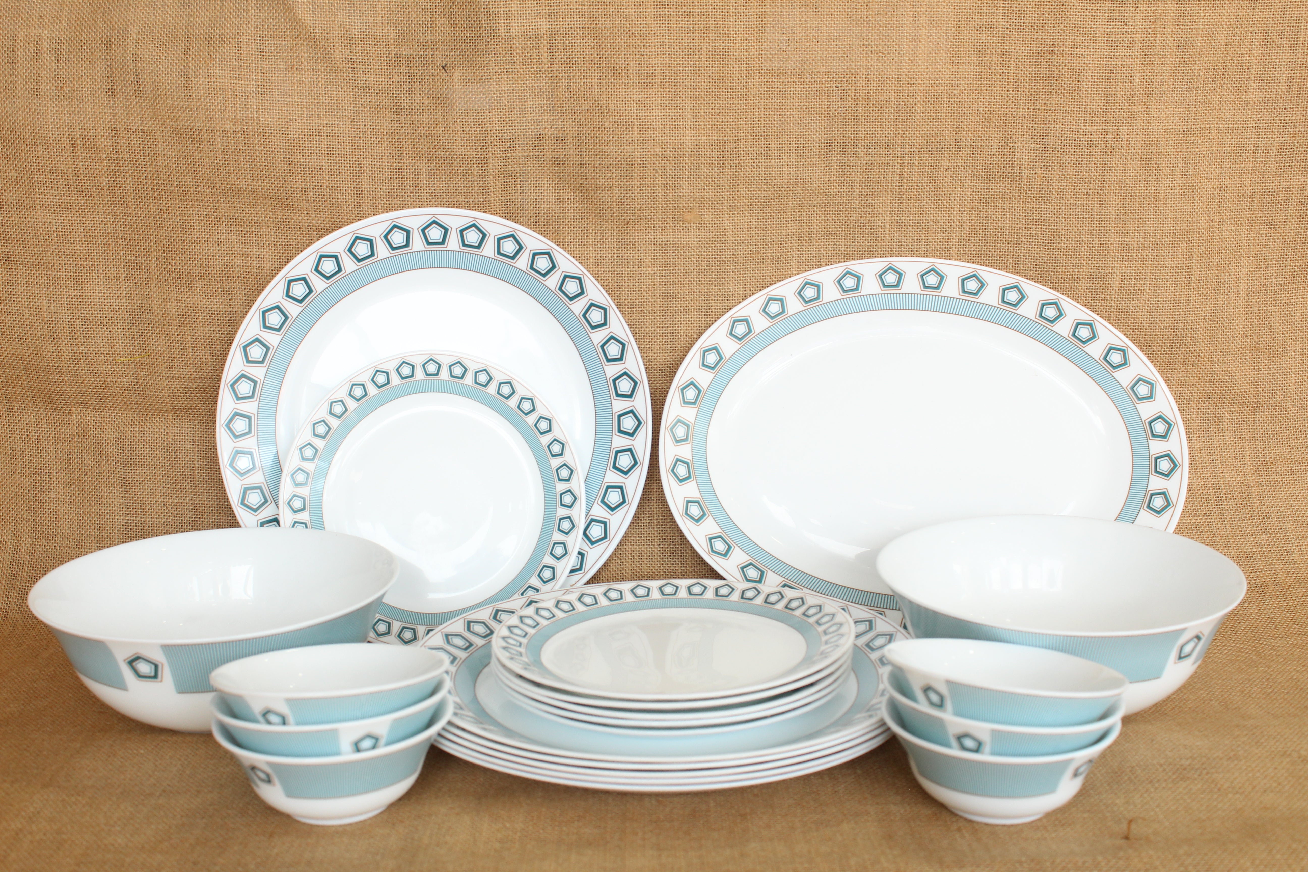 Borosil Ceramic Dinner Set, 21 Pc - Buy Online from Cherakulam Vessels & Crockery