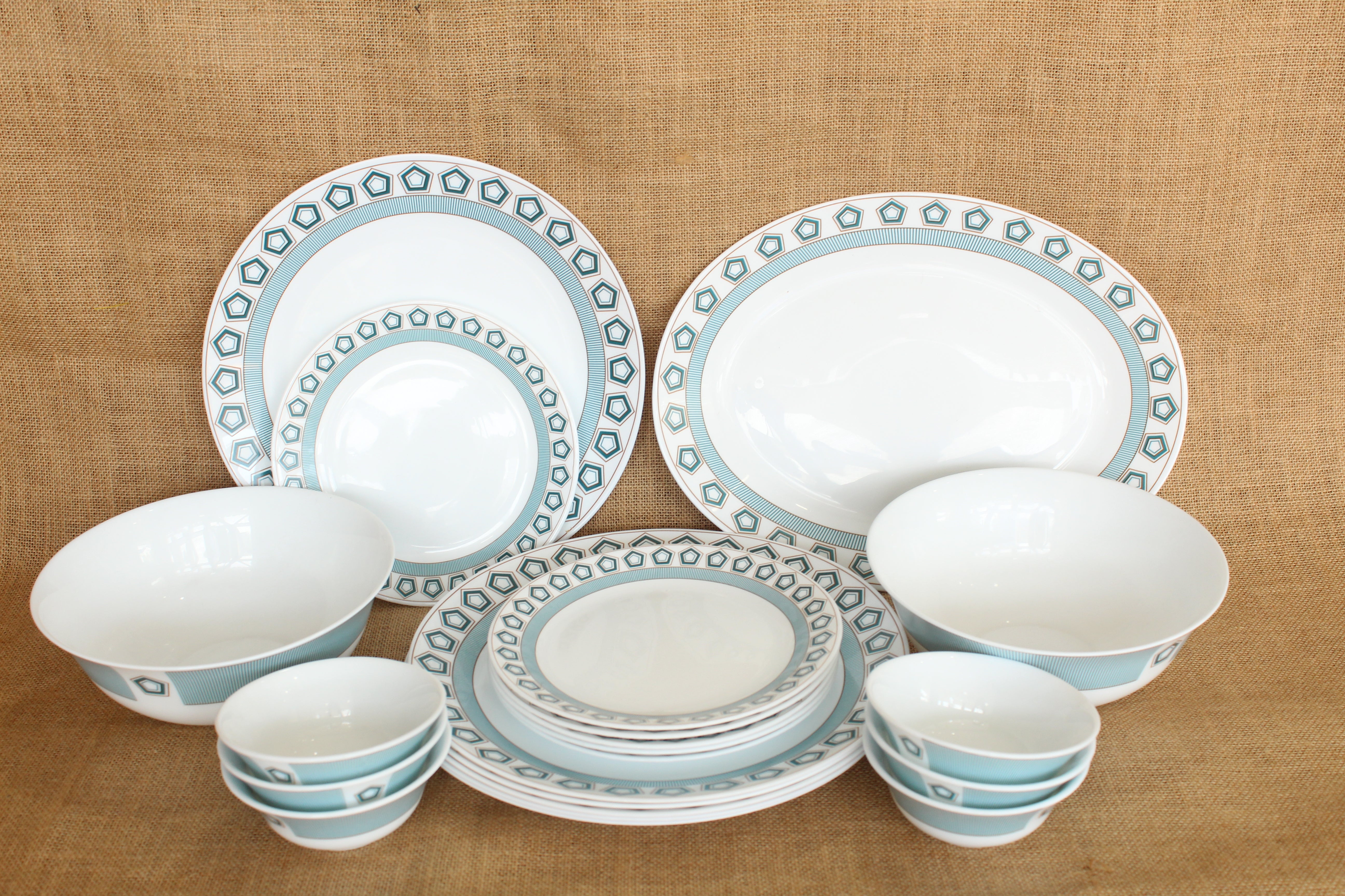 Borosil Ceramic Dinner Set, 21 Pc - Premium Ceramic from Borosil - Just Rs. 3499! Shop now at Cherakulam Vessels & Crockery