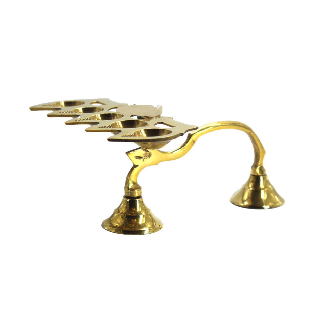 Brass Panch Arathi - Premium Brass from Cherakulam Vessels & Crockery - Just Rs. 310! Shop now at Cherakulam Vessels & Crockery