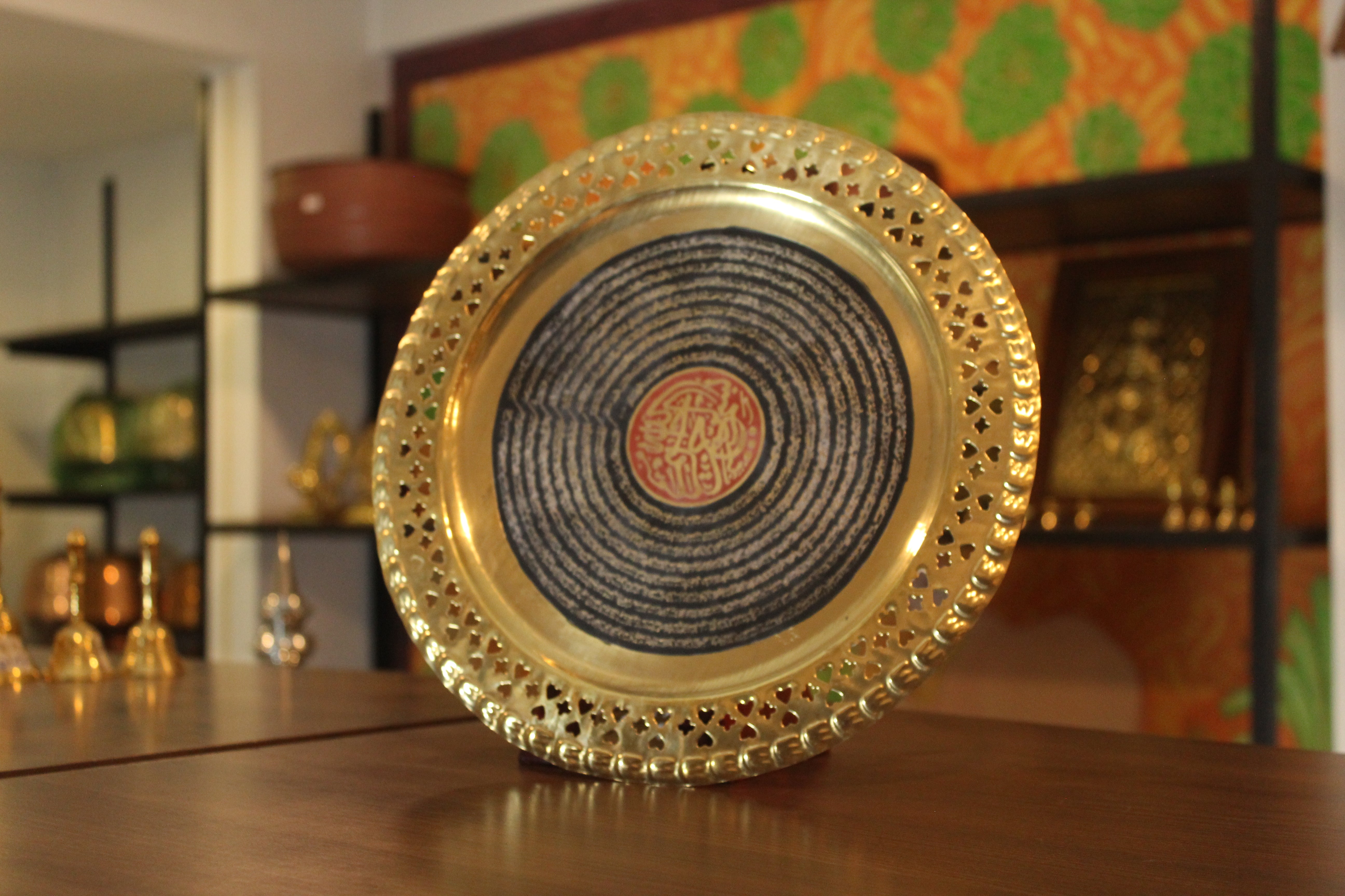 Brass Wall Decor Arabic Plate - Premium Brass from Cherakulam Vessels & Crockery - Just Rs. 425! Shop now at Cherakulam Vessels & Crockery